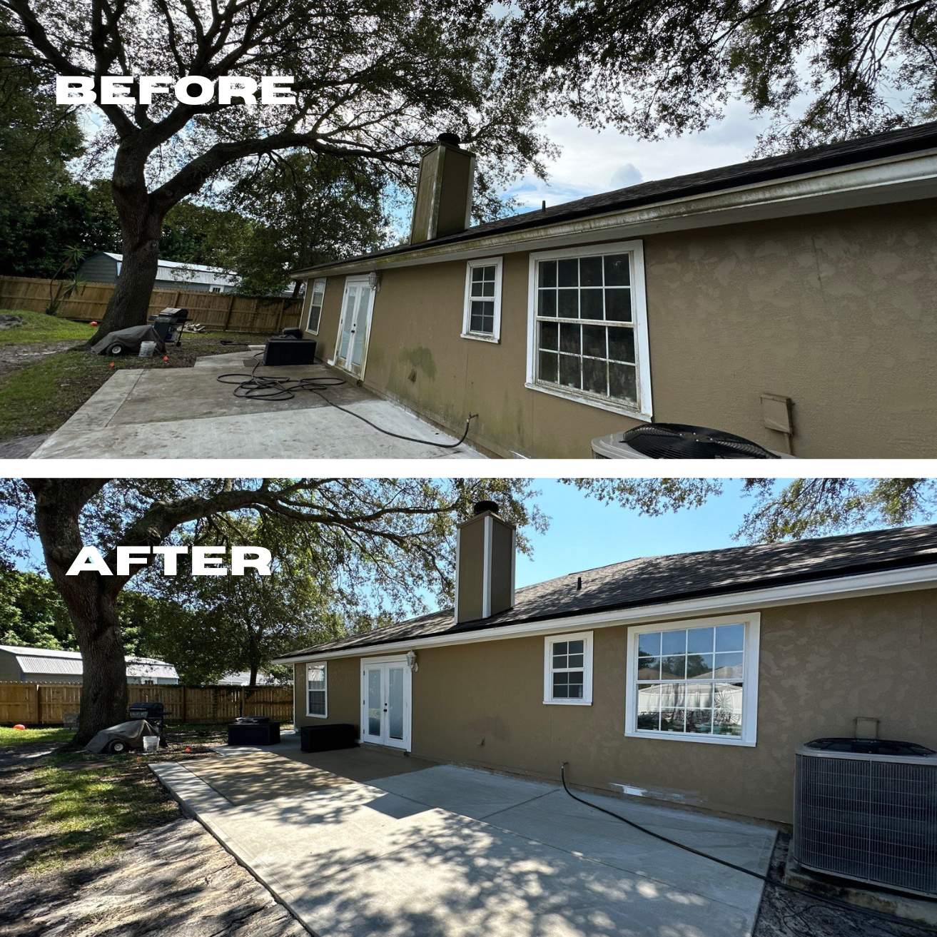 TPost-Roof Replacement Cleanup: House Wash, Driveway Cleaning, and Fence Wash in Jacksonville, FL